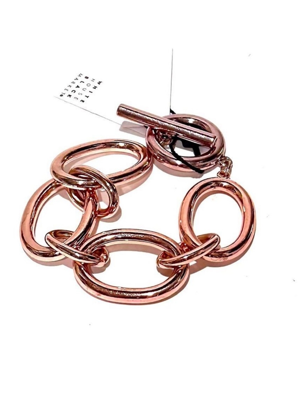 WHITE HOUSE BLACK MARKET Rose Gold Oval Link Toggle Bracelet NWT​